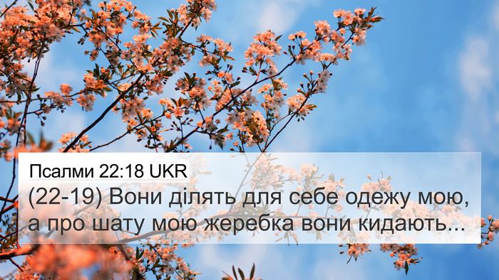 Псалми 22:18 UKR 4K Wallpaper - (22-19) Вони ділять для себе - 4K Wallpaper Bible Verse
