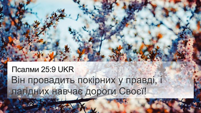 Псалми 25:9 UKR Bible Verse Image