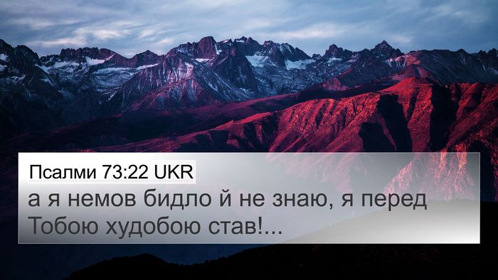 Псалми 73:22 UKR Bible Verse Image