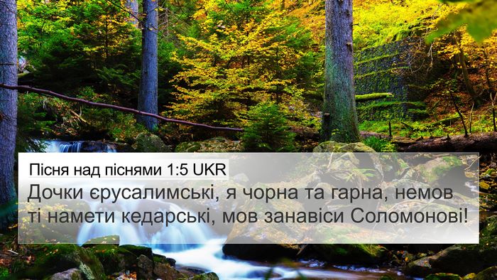 Пісня над піснями 1:5 UKR Bible Verse Image
