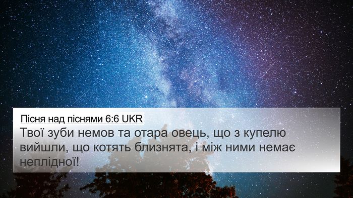 Пісня над піснями 6:6 UKR Bible Verse Image