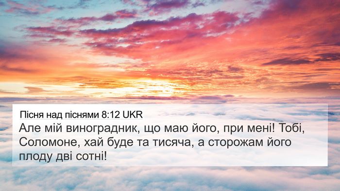 Пісня над піснями 8:12 UKR Bible Verse Image