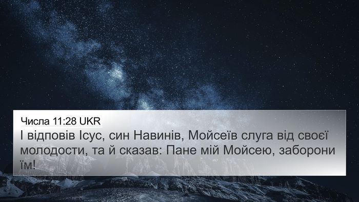 Числа 11:28 UKR 4K Wallpaper - І відповів Ісус, син - 4K Wallpaper Bible Verse