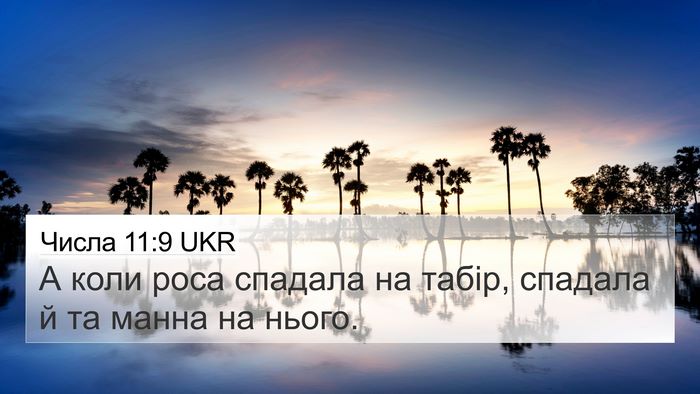 Числа 11:9 UKR Bible Verse Image