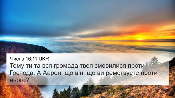 Числа 16:11 UKR 4K Wallpaper - Тому ти та вся громада твоя - 4K Wallpaper Bible Verse