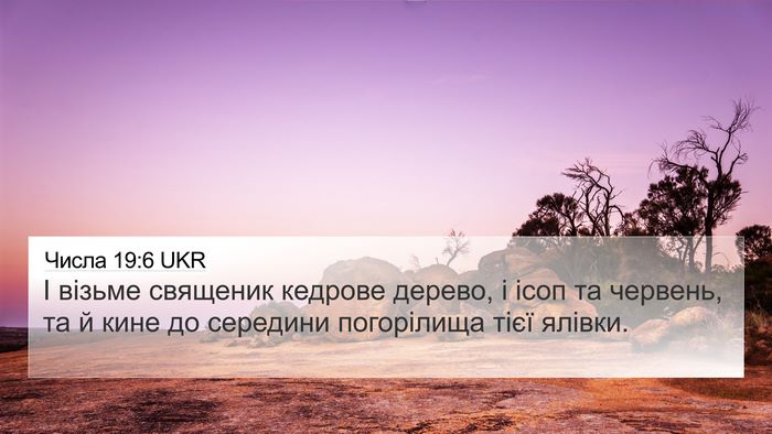 Числа 19:6 UKR Bible Verse Image