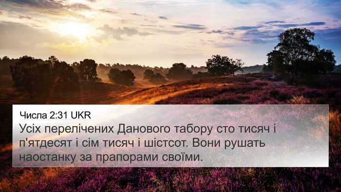 Числа 2:31 UKR 4K Wallpaper - Усіх перелічених Данового - 4K Wallpaper Bible Verse