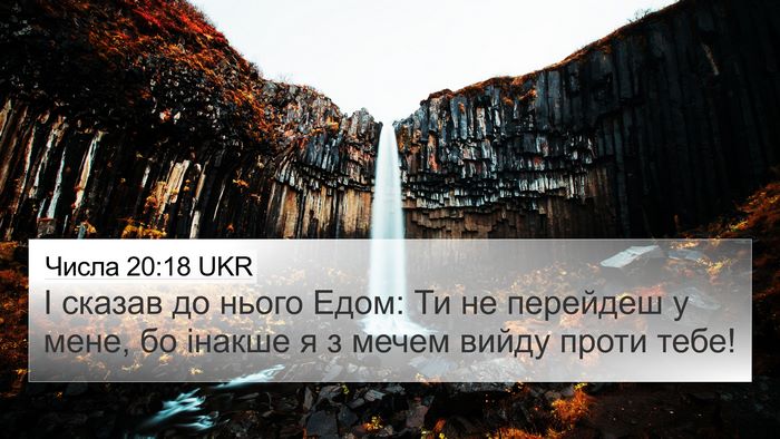 Числа 20:18 UKR Bible Verse Image