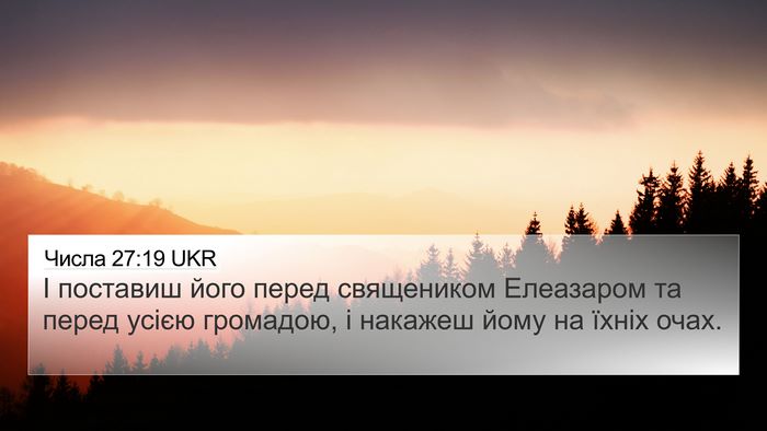 Числа 27:19 UKR 4K Wallpaper - І поставиш його перед - 4K Wallpaper Bible Verse