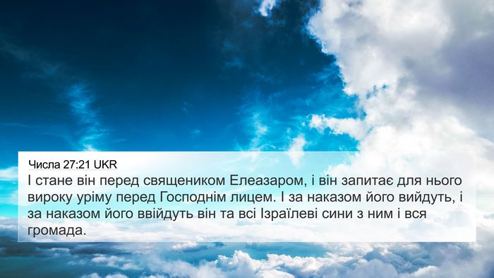 Числа 27:21 UKR Bible Verse Image