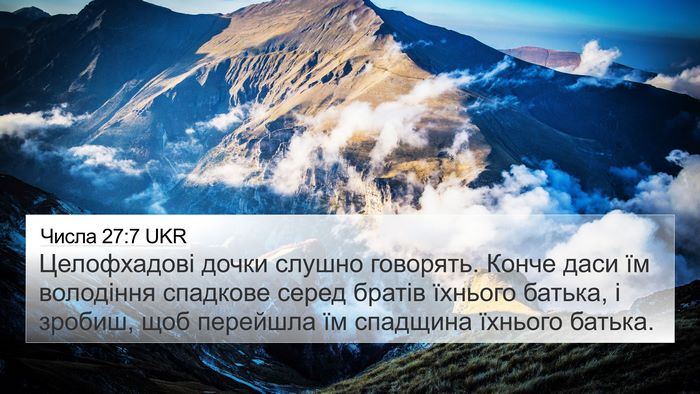 Числа 27:7 UKR Bible Verse Image