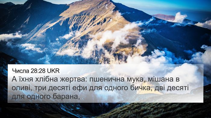Числа 28:28 UKR 4K Wallpaper - А їхня хлібна жертва: - 4K Wallpaper Bible Verse