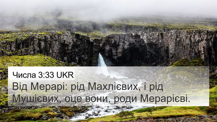 Числа 3:33 UKR Bible Verse Image