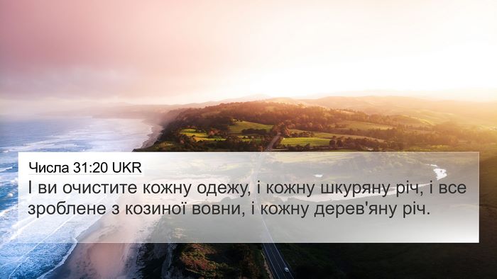 Числа 31:20 UKR Bible Verse Image