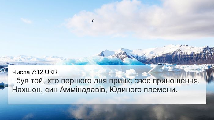Числа 7:12 UKR Bible Verse Image