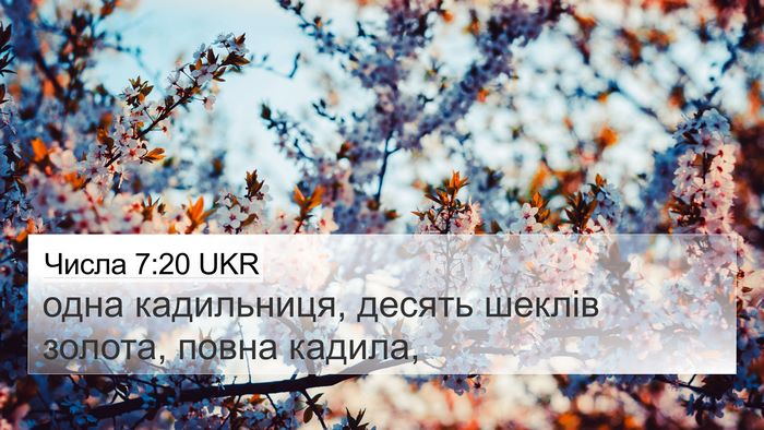Числа 7:20 UKR 4K Wallpaper - одна кадильниця, десять - 4K Wallpaper Bible Verse