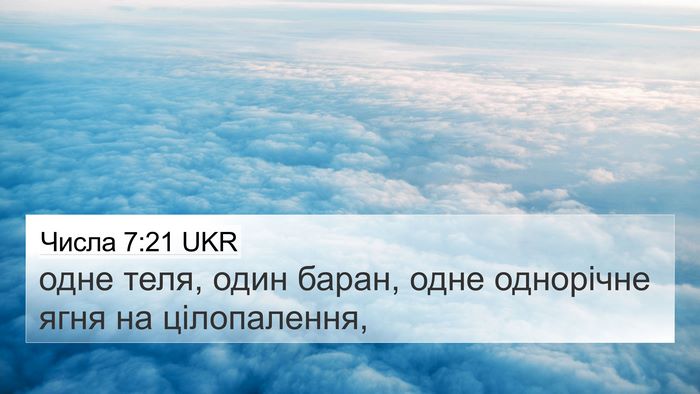 Числа 7:21 UKR 4K Wallpaper - одне теля, один баран, одне - 4K Wallpaper Bible Verse