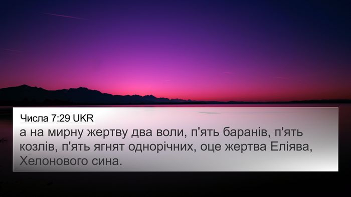 Числа 7:29 UKR 4K Wallpaper - а на мирну жертву два воли, - 4K Wallpaper Bible Verse