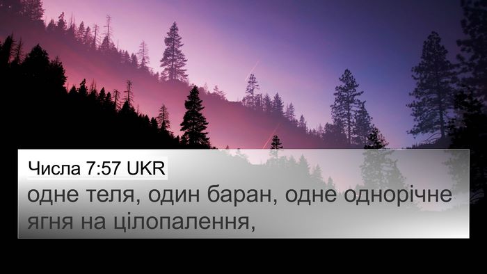 Числа 7:57 UKR 4K Wallpaper - одне теля, один баран, одне - 4K Wallpaper Bible Verse