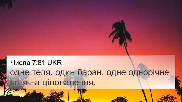 Числа 7:81 UKR 4K Wallpaper - одне теля, один баран, одне - 4K Wallpaper Bible Verse