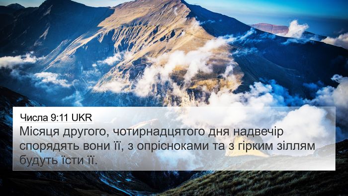 Числа 9:11 UKR Bible Verse Image