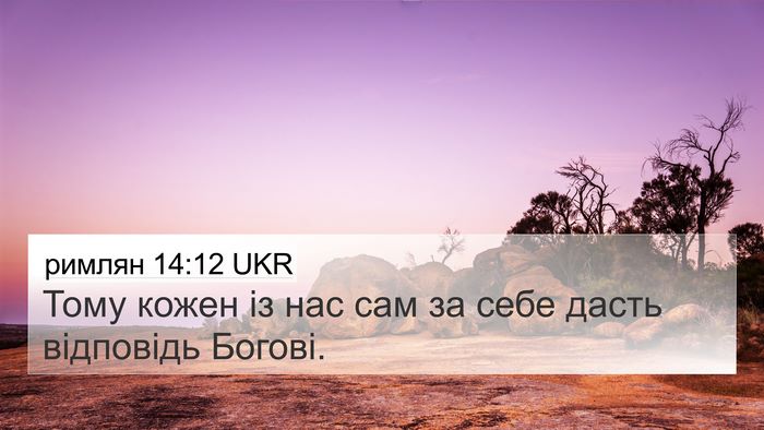 римлян 14:12 UKR Bible Verse Image