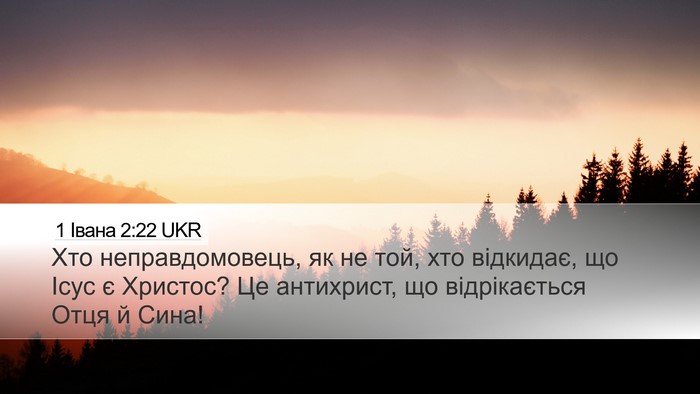 1 Івана 2:22 UKR Bible Verse Image