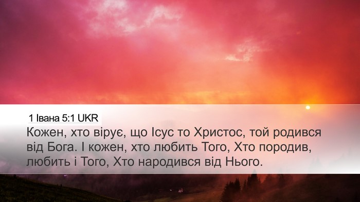 1 Івана 5:1 UKR Bible Verse Image