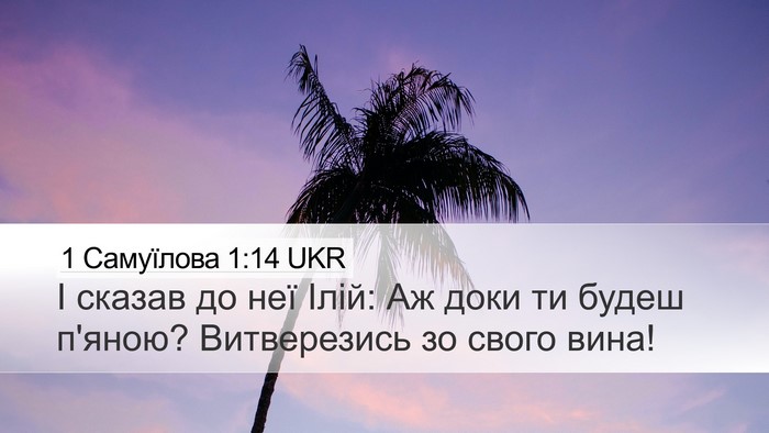 1 Самуїлова 1:14 UKR Desktop Wallpaper - І сказав до неї Ілій: Аж - Desktop Bible Verse Wallpaper