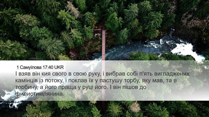 1 Самуїлова 17:40 UKR Bible Verse Image