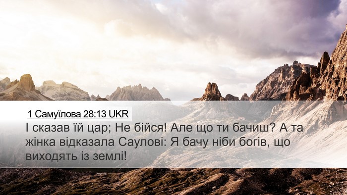 1 Самуїлова 28:13 UKR Bible Verse Image