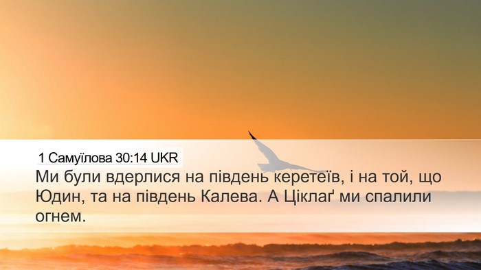 1 Самуїлова 30:14 UKR Bible Verse Image