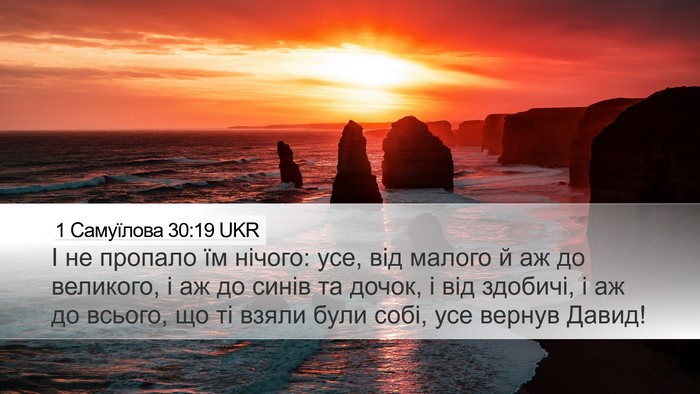 1 Самуїлова 30:19 UKR Bible Verse Image