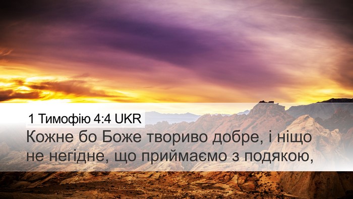 1 Тимофію 4:4 UKR Bible Verse Image