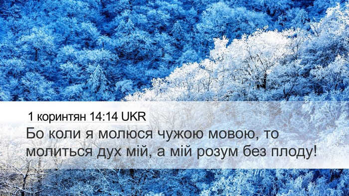 1 коринтян 14:14 UKR Bible Verse Image