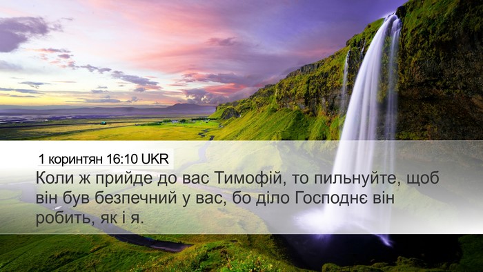 1 коринтян 16:10 UKR Bible Verse Image