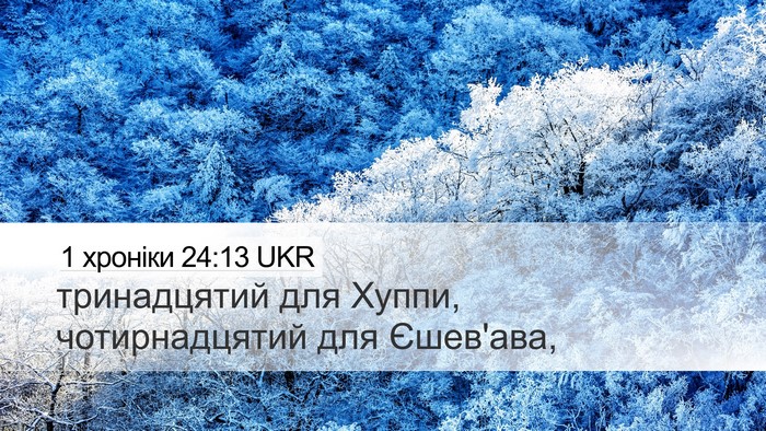 1 хроніки 24:13 UKR Desktop Wallpaper - тринадцятий для Хуппи, - Desktop Bible Verse Wallpaper