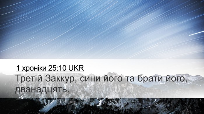 1 хроніки 25:10 UKR Desktop Wallpaper - Третій Заккур, сини його та - Desktop Bible Verse Wallpaper