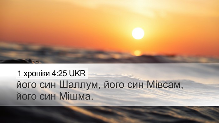 1 хроніки 4:25 UKR Desktop Wallpaper - його син Шаллум, його син - Desktop Bible Verse Wallpaper