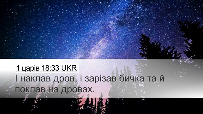 1 царів 18:33 UKR Desktop Wallpaper - І наклав дров, і зарізав - Desktop Bible Verse Wallpaper