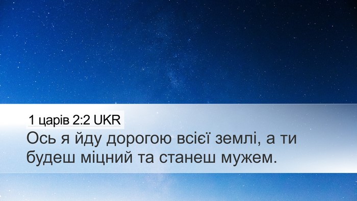 1 царів 2:2 UKR Bible Verse Image
