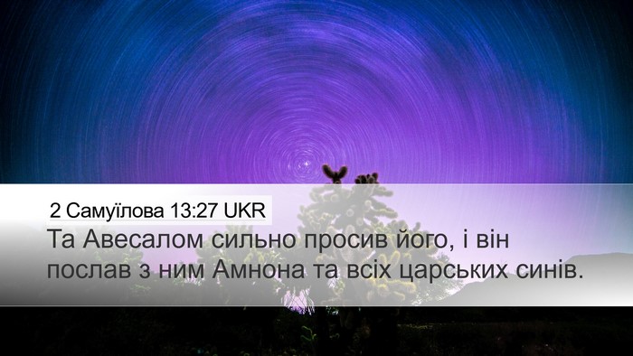 2 Самуїлова 13:27 UKR Desktop Wallpaper - Та Авесалом сильно просив - Desktop Bible Verse Wallpaper