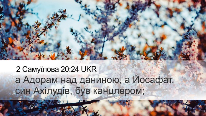 2 Самуїлова 20:24 UKR Desktop Wallpaper - а Адорам над даниною, а - Desktop Bible Verse Wallpaper