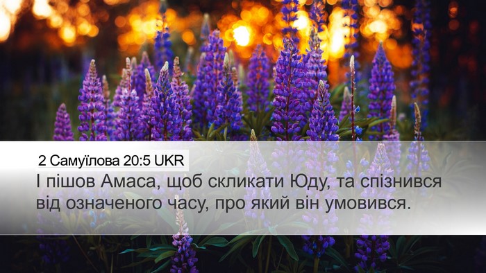 2 Самуїлова 20:5 UKR Desktop Wallpaper - І пішов Амаса, щоб скликати - Desktop Bible Verse Wallpaper