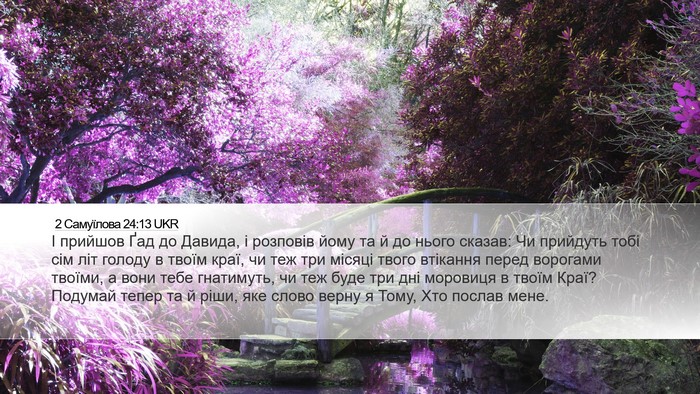 2 Самуїлова 24:13 UKR Desktop Wallpaper - І прийшов Ґад до Давида, і - Desktop Bible Verse Wallpaper