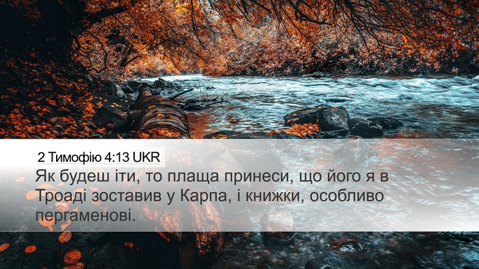2 Тимофію 4:13 UKR Bible Verse Image
