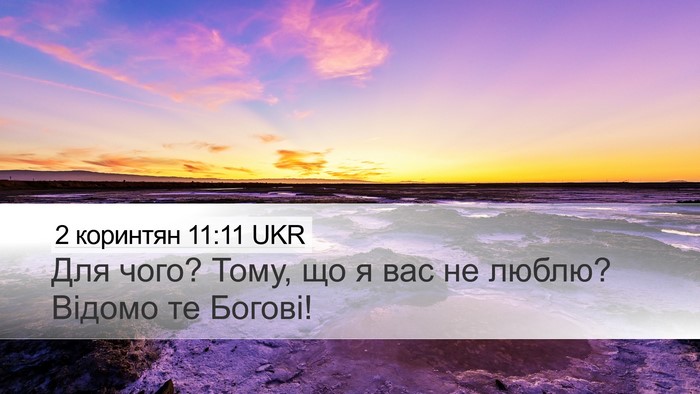 2 коринтян 11:11 UKR Bible Verse Image