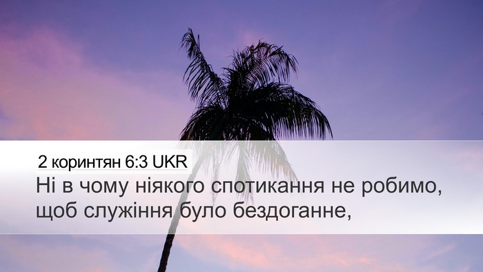2 коринтян 6:3 UKR Bible Verse Image