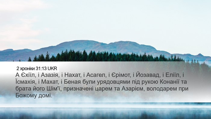2 хроніки 31:13 UKR Bible Verse Image