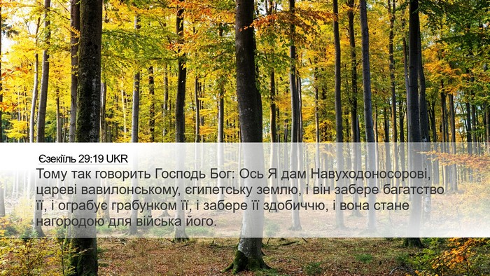 Єзекіїль 29:19 UKR Bible Verse Image